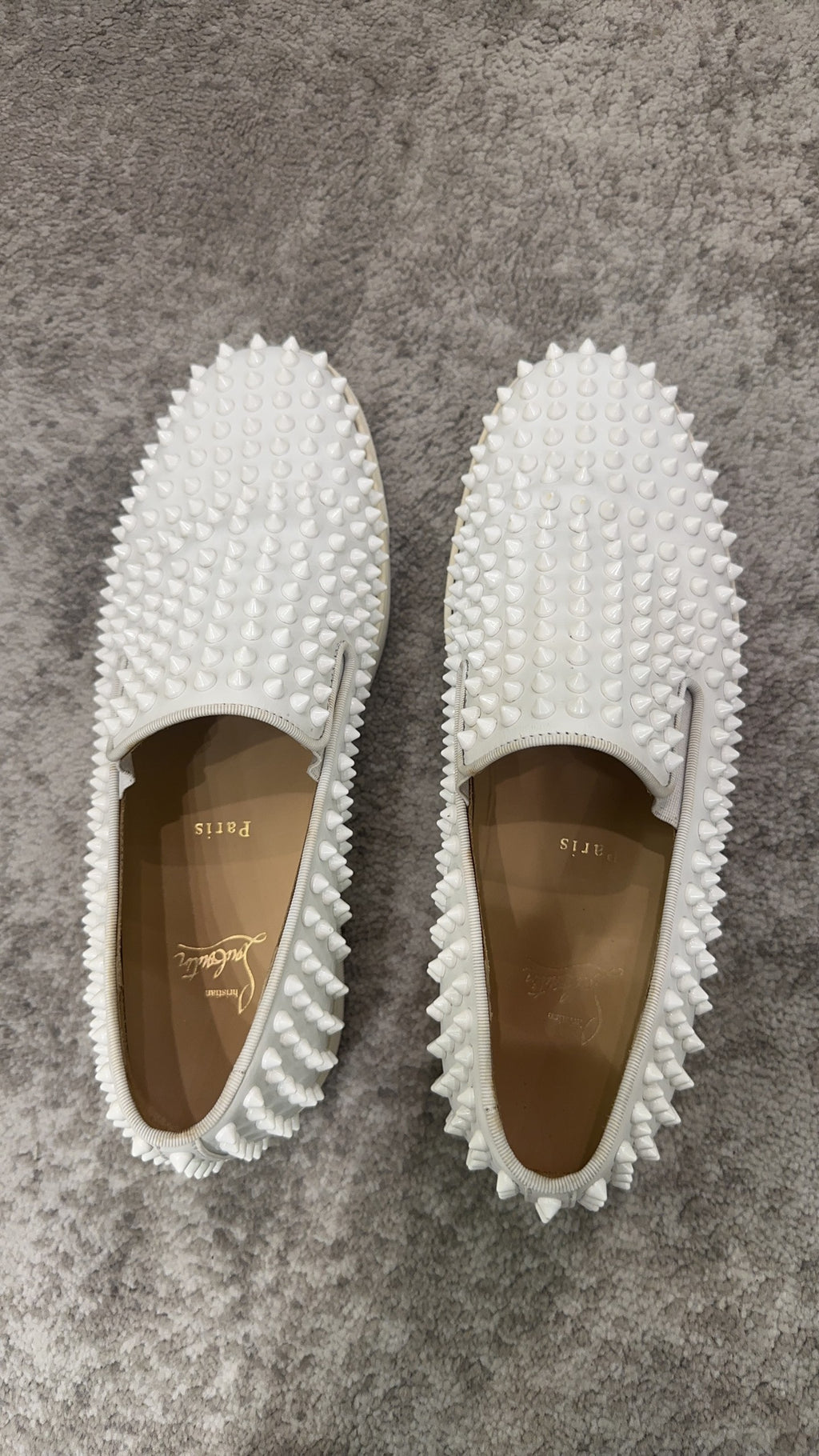 Christian Louboutin White Loafers 42 .5