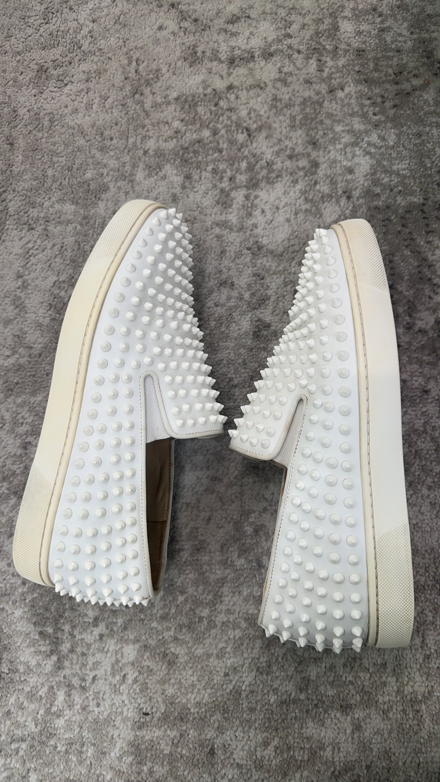 Christian Louboutin White Loafers 42 .5