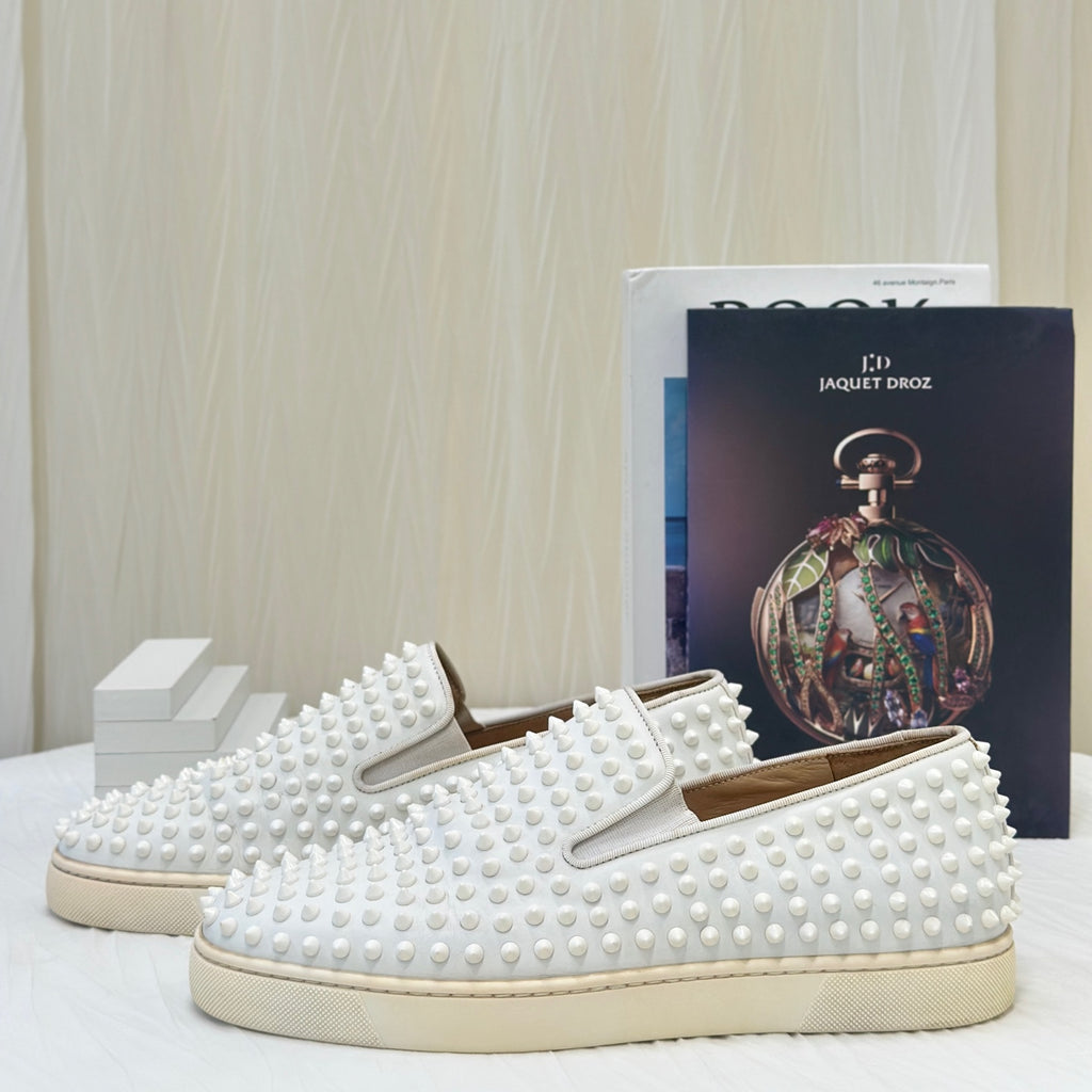 Christian Louboutin White Loafers 42 .5