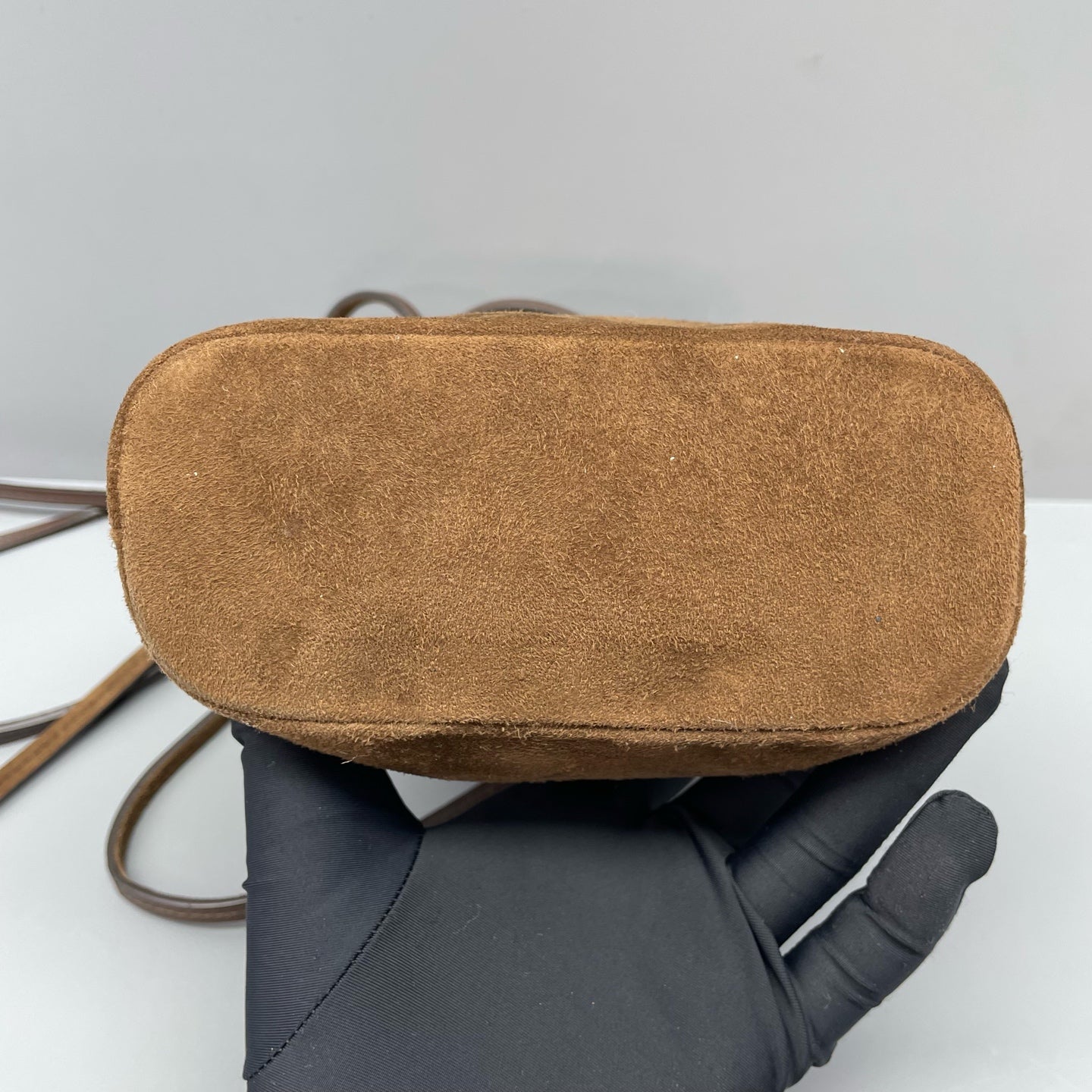 Miu Miu Alcantara Brown Bucket & Drawstring Bag