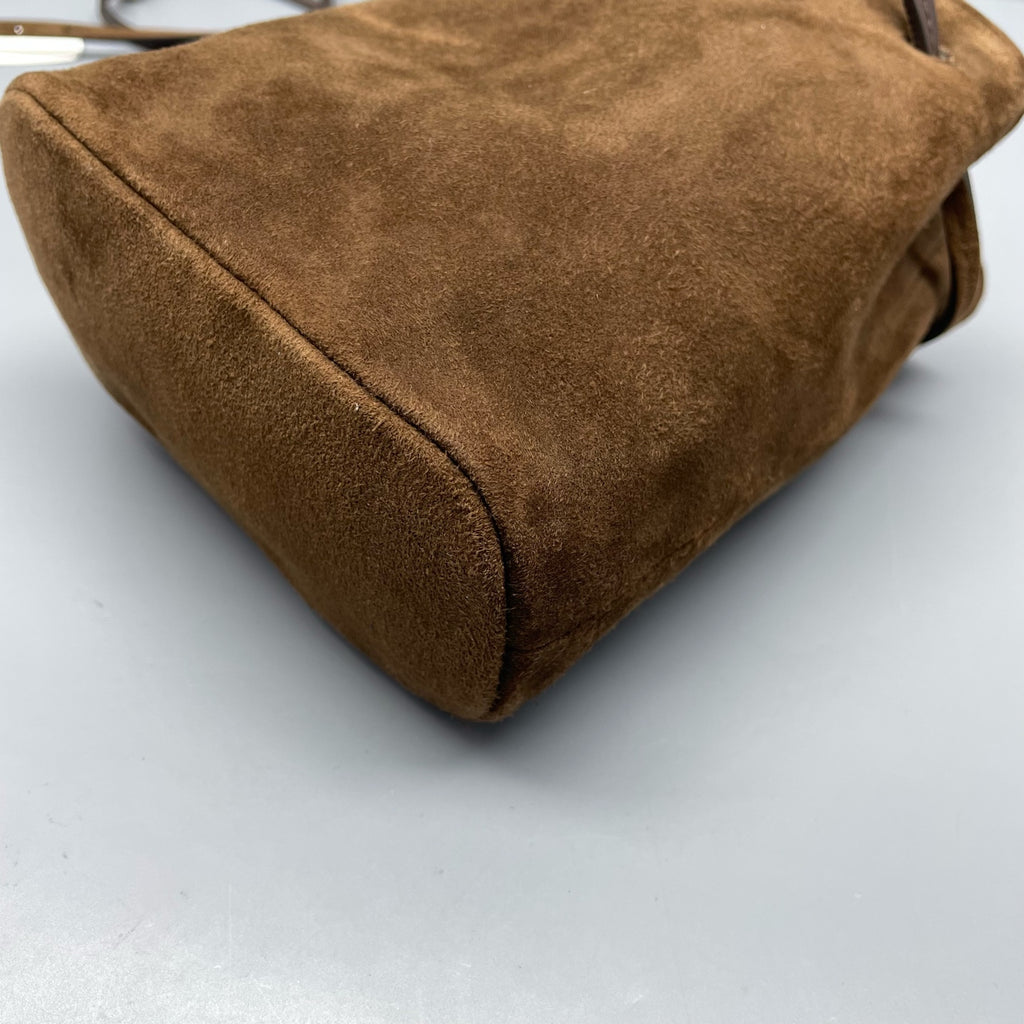 Miu Miu Alcantara Brown Bucket & Drawstring Bag