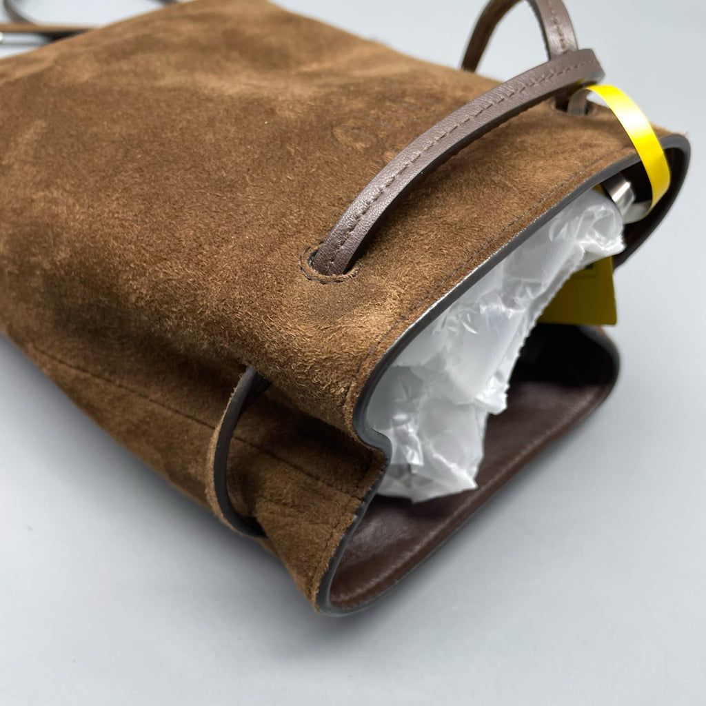 Miu Miu Alcantara Brown Bucket & Drawstring Bag