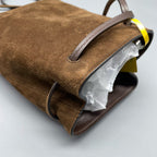 Miu Miu Alcantara Brown Bucket & Drawstring Bag