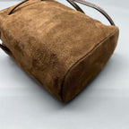 Miu Miu Alcantara Brown Bucket & Drawstring Bag