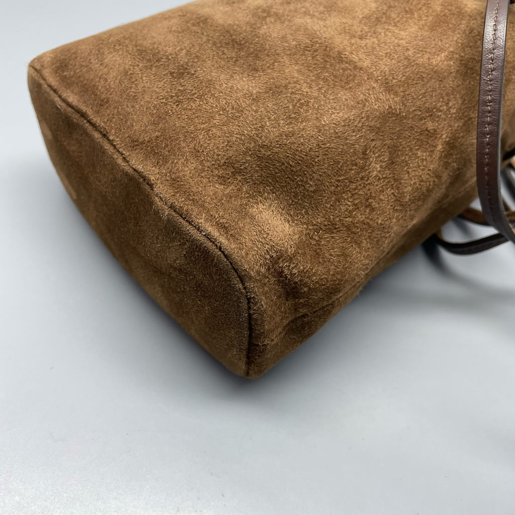 Miu Miu Alcantara Brown Bucket & Drawstring Bag