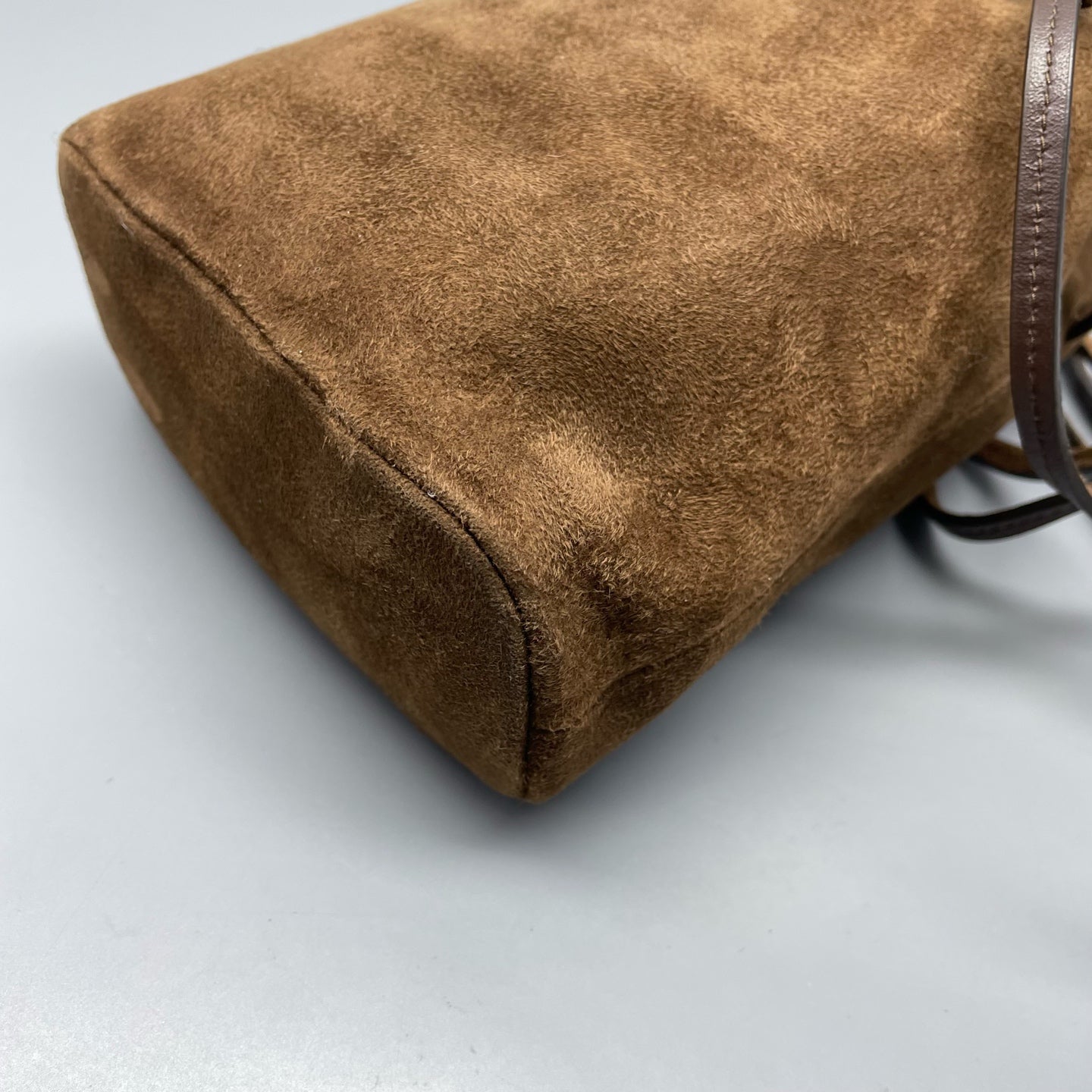 Miu Miu Alcantara Brown Bucket & Drawstring Bag