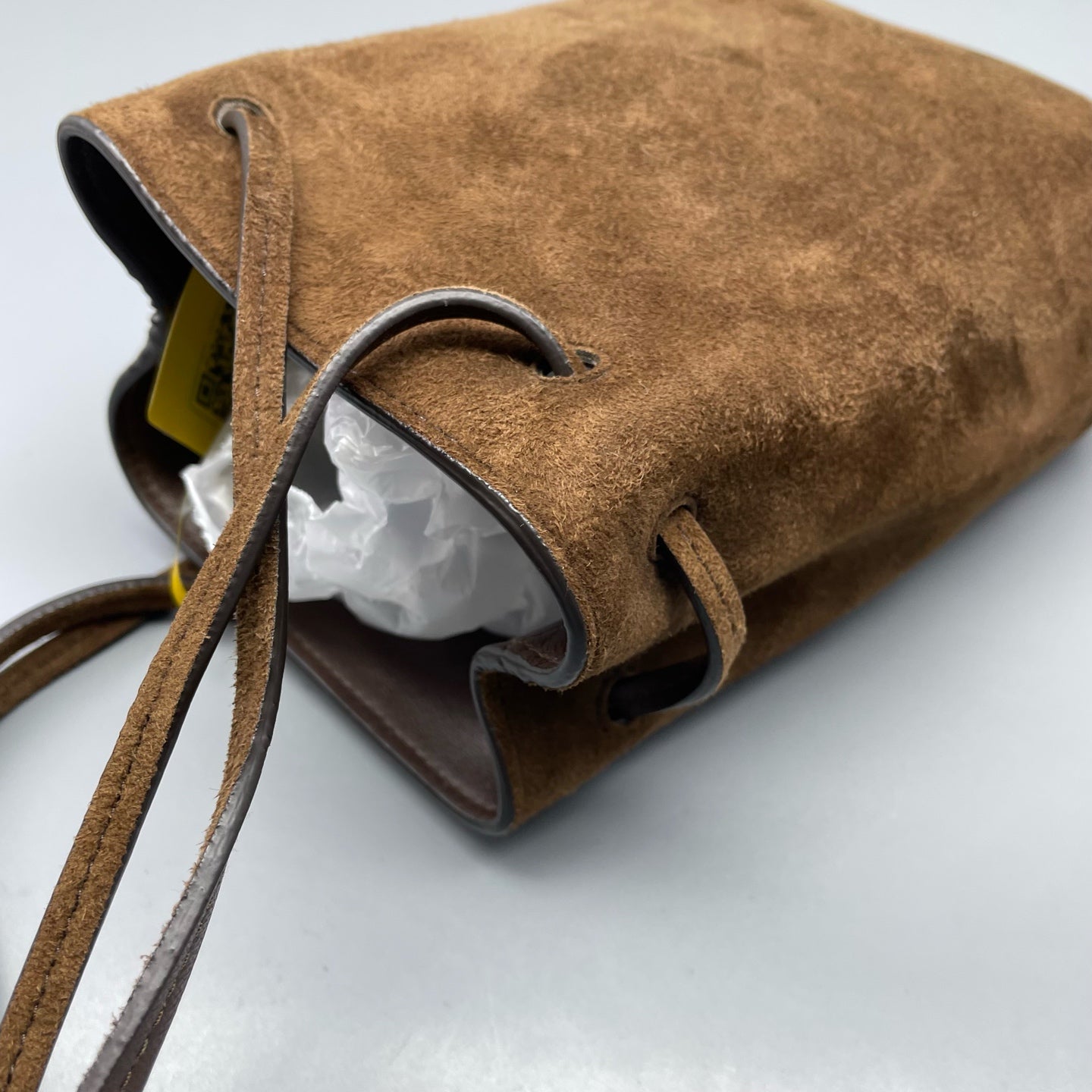 Miu Miu Alcantara Brown Bucket & Drawstring Bag