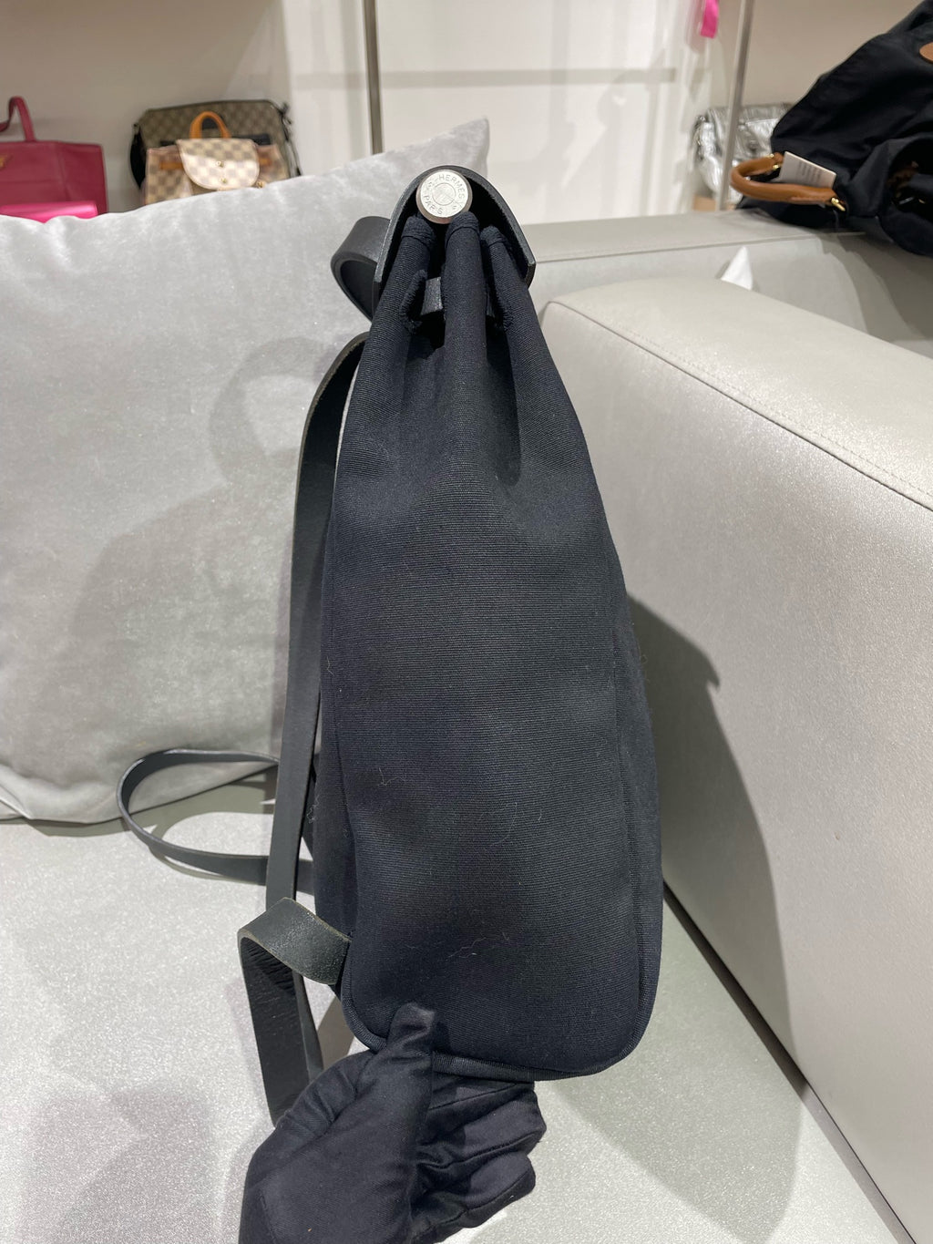 Hermes Canvas Black Backpack