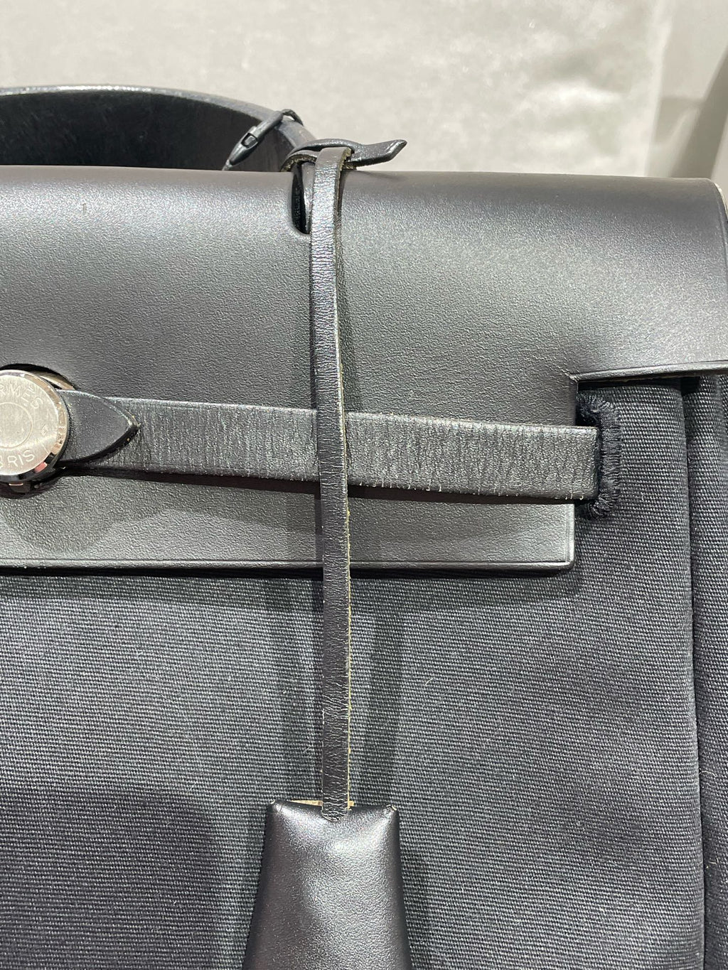 Hermes Canvas Black Backpack