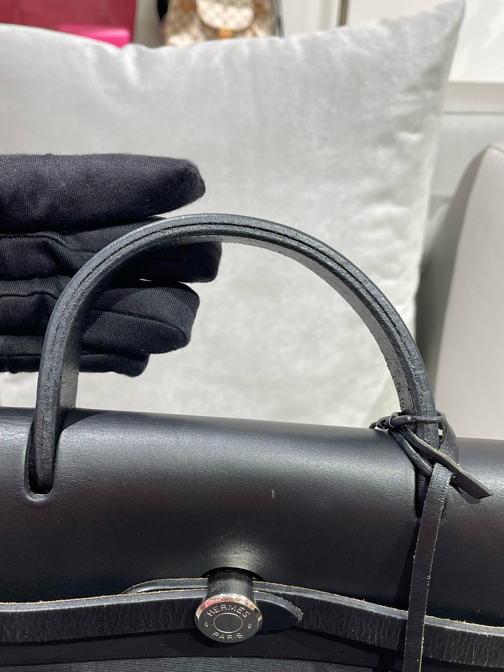 Hermes Canvas Black Backpack