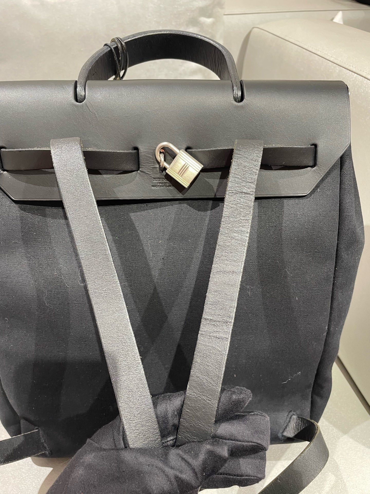 Hermes Canvas Black Backpack