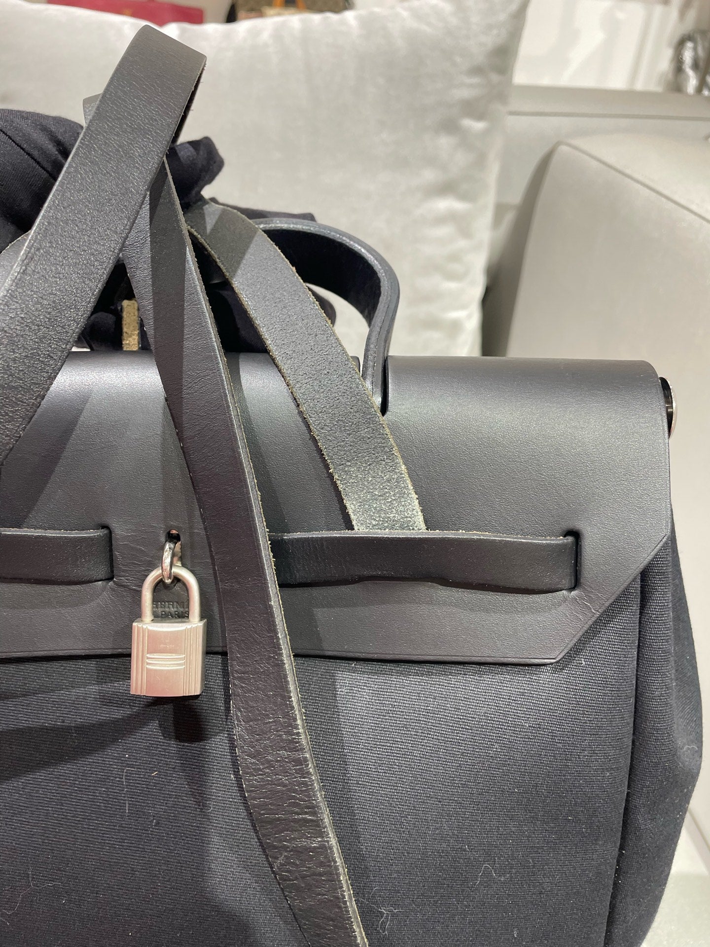 Hermes Canvas Black Backpack