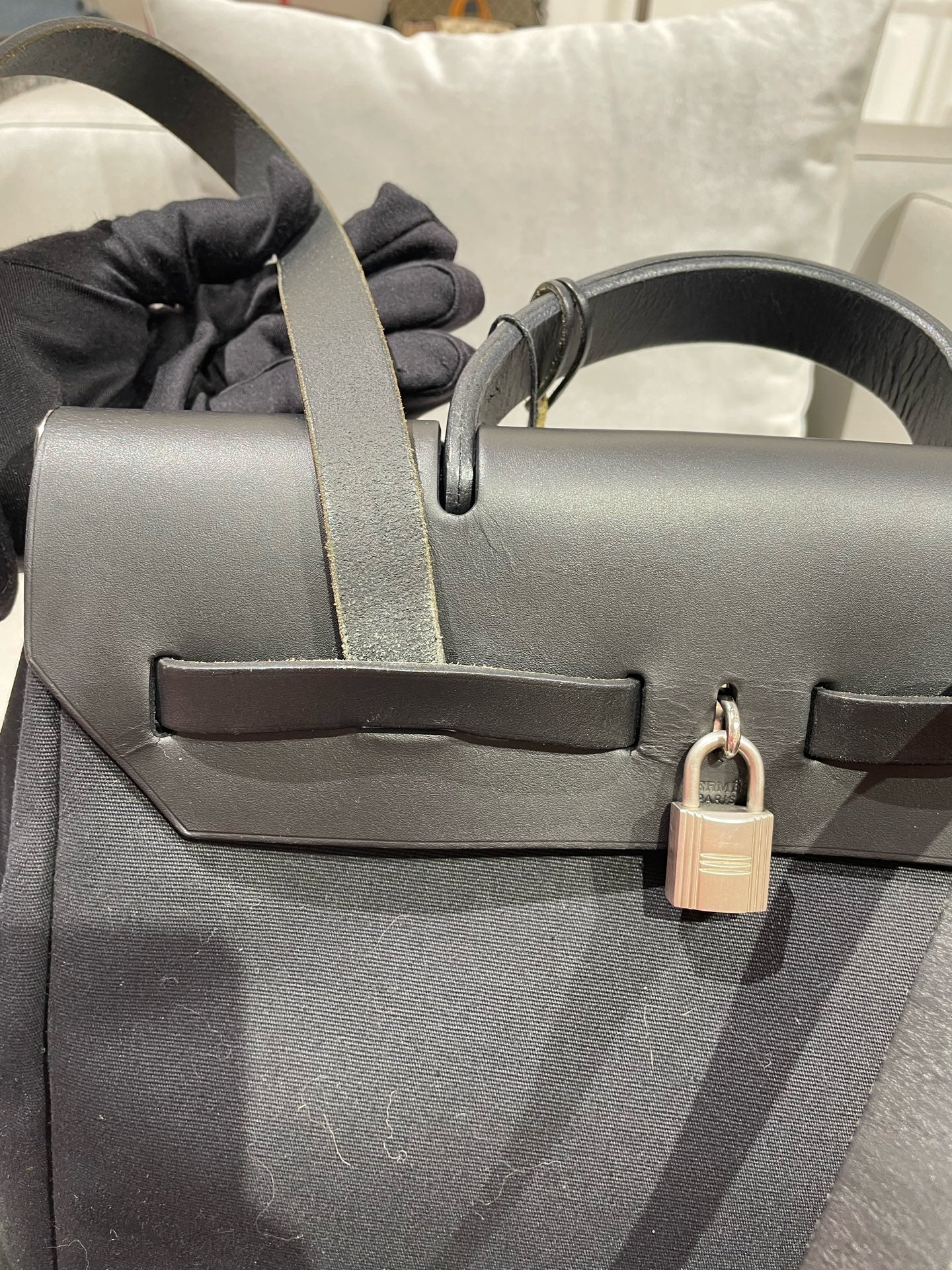 Hermes Canvas Black Backpack