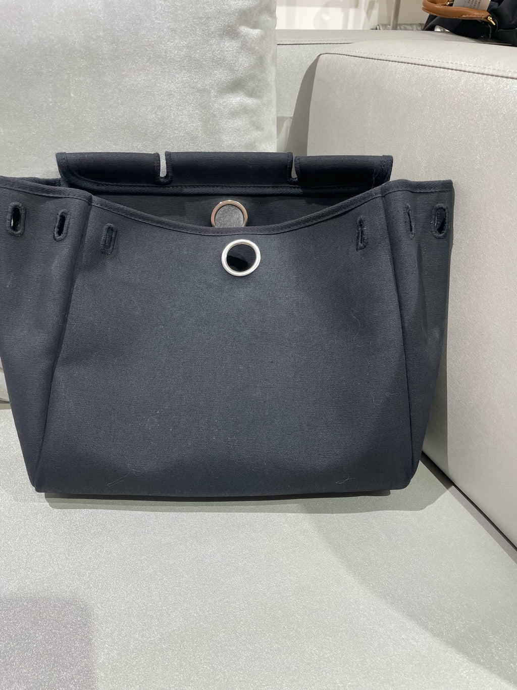 Hermes Canvas Black Backpack