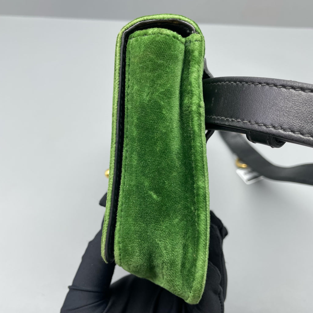 Prada Velvet Green Belt Bag & Fanny Pack