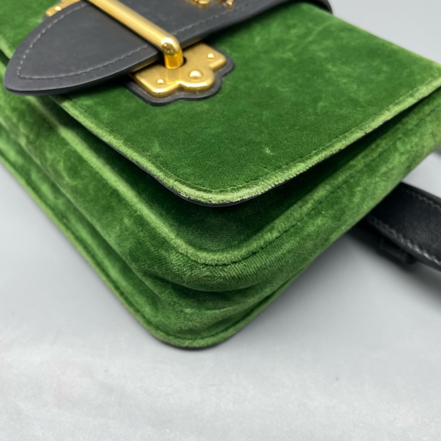 Prada Velvet Green Belt Bag & Fanny Pack