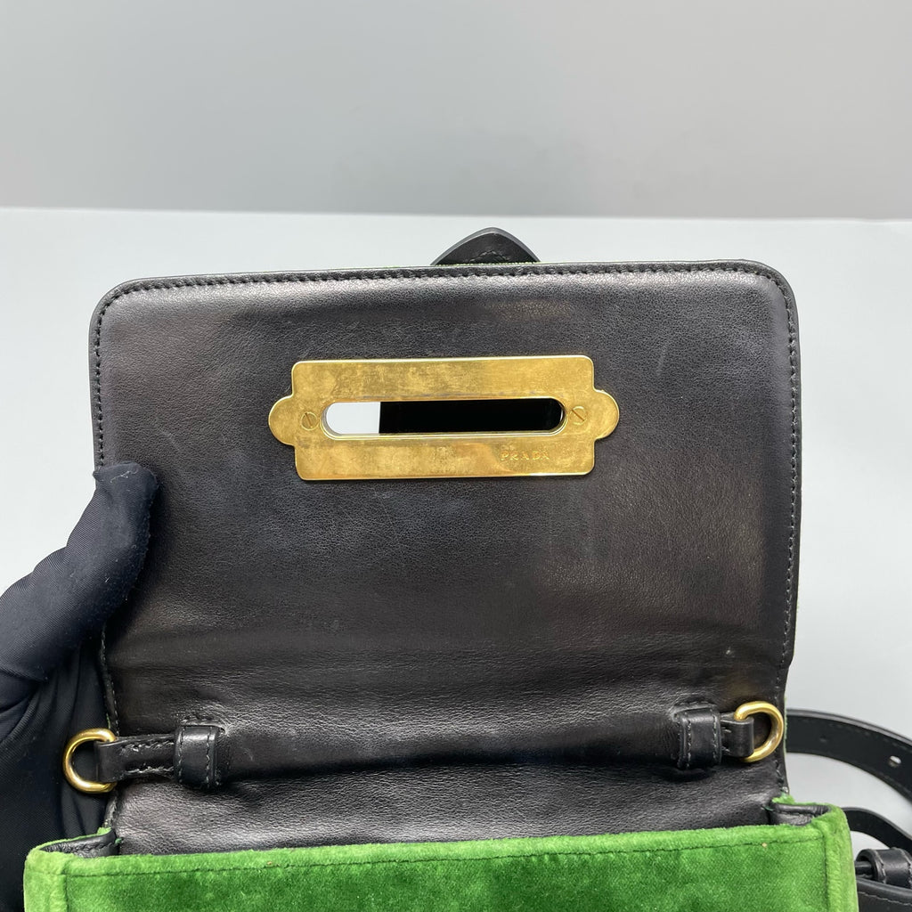 Prada Velvet Green Belt Bag & Fanny Pack