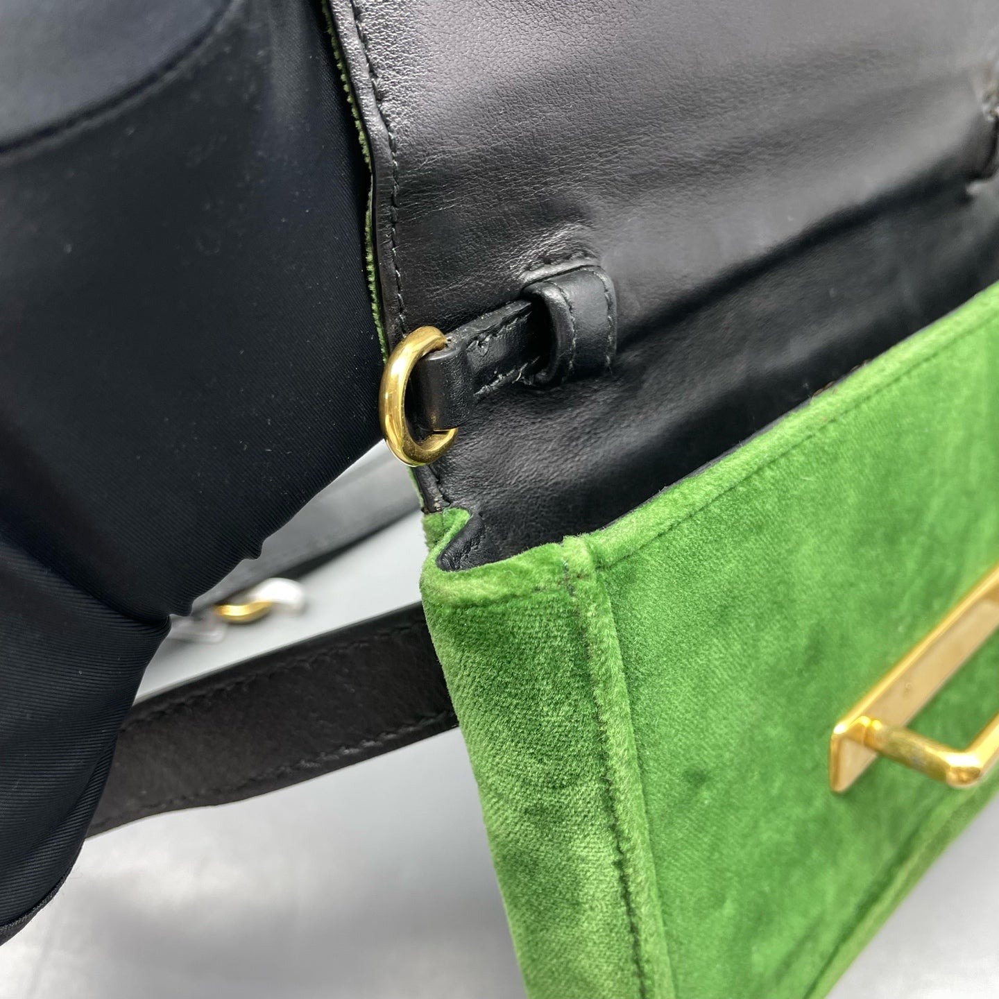 Prada Velvet Green Belt Bag & Fanny Pack