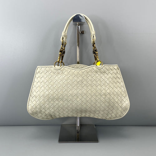 Bottega Veneta White Satchel