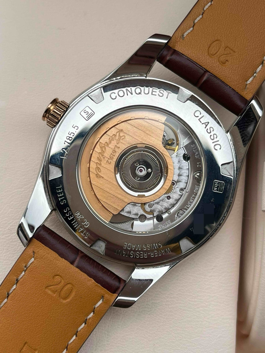 Longines Campanile Series Leather White Automatic (self-winding) watch 40.00 MM L2.785.5.76.5