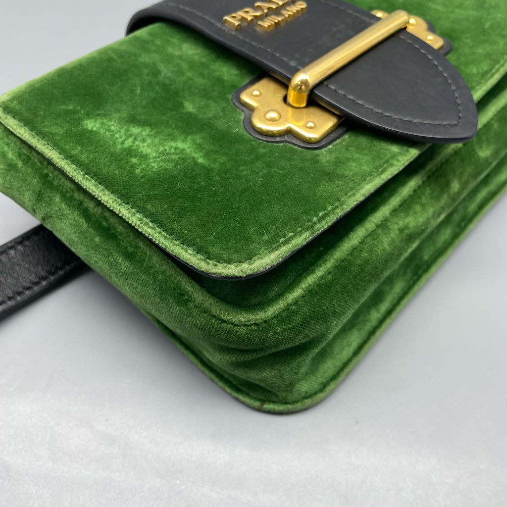 Prada Velvet Green Belt Bag & Fanny Pack
