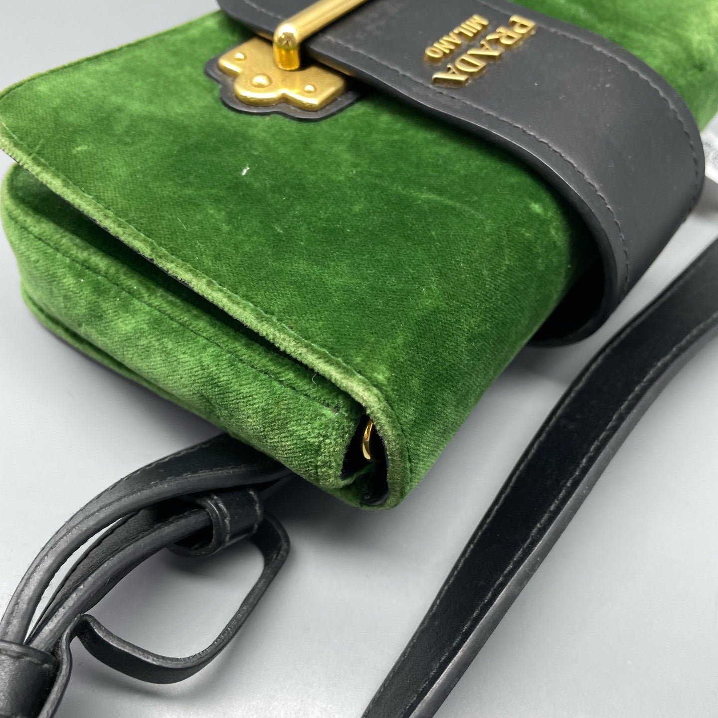 Prada Velvet Green Belt Bag & Fanny Pack