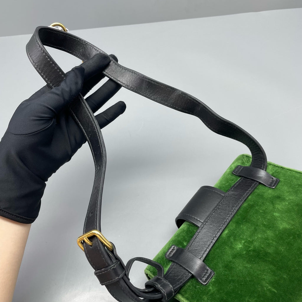 Prada Velvet Green Belt Bag & Fanny Pack