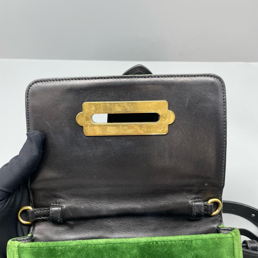 Prada Velvet Green Belt Bag & Fanny Pack