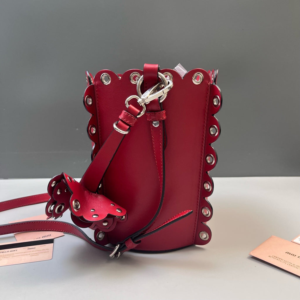 Miu Miu Red Bucket & Drawstring Bag