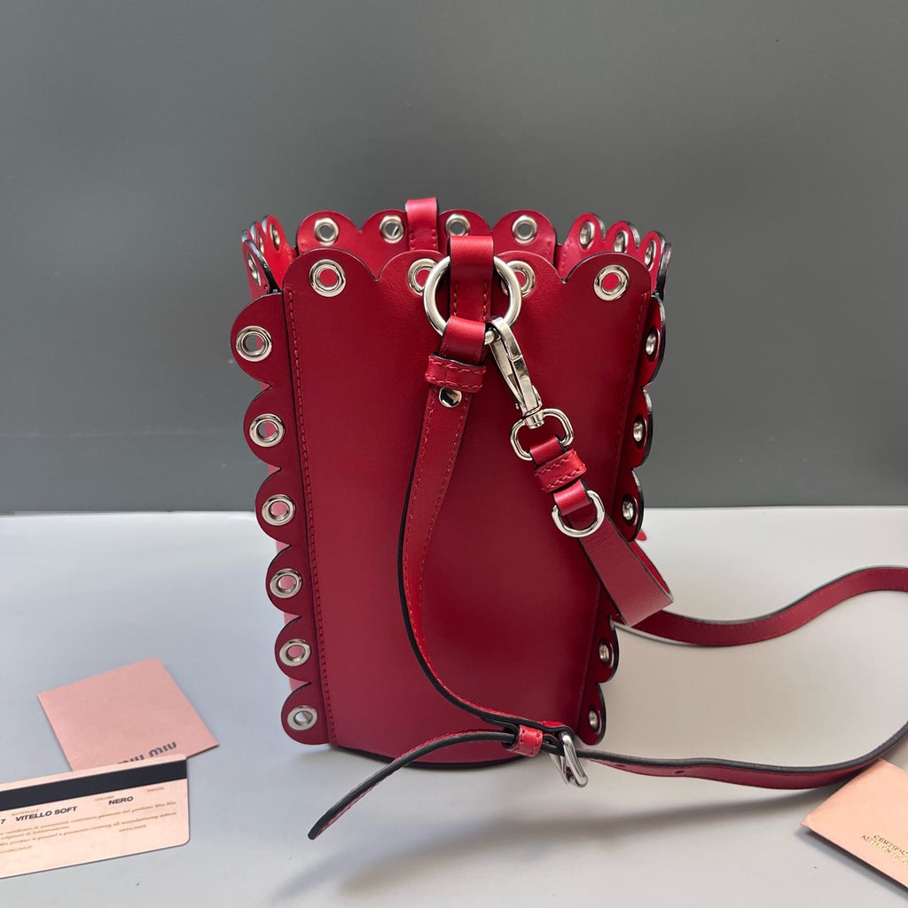Miu Miu Red Bucket & Drawstring Bag