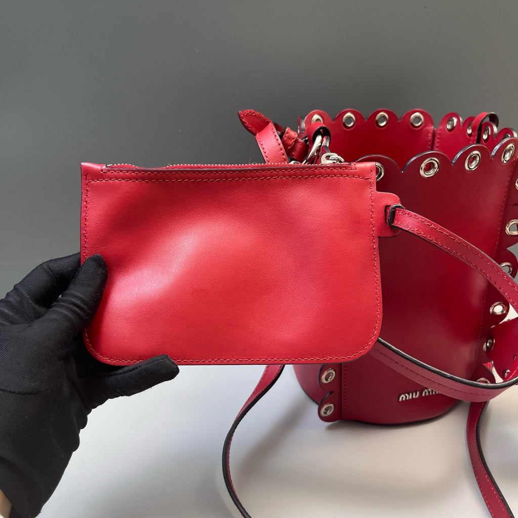 Miu Miu Red Bucket & Drawstring Bag