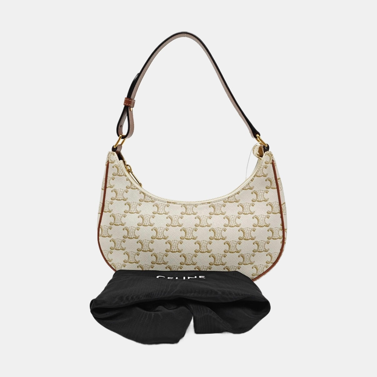 Celine AVA logo-print handbag Canvas Beige Satchel