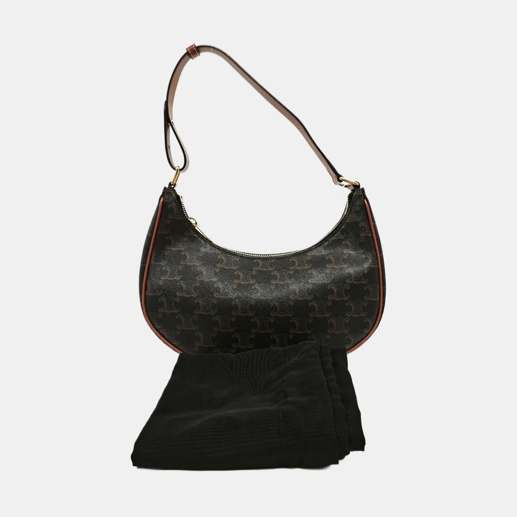 Celine AVA logo-print handbag Canvas Brown Satchel