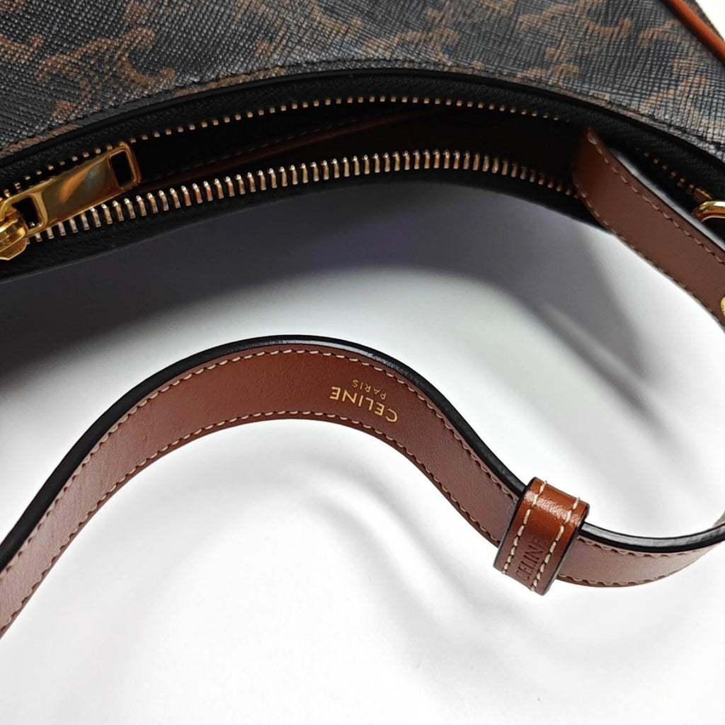 Celine AVA logo-print handbag Canvas Brown Satchel