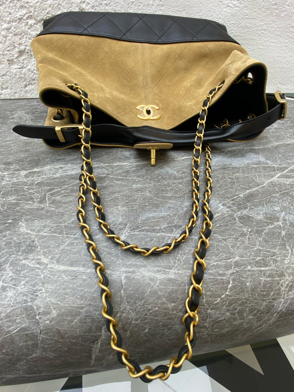 Chanel Alcantara Brown Crossbody