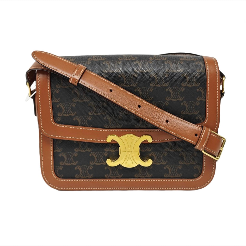 Celine Canvas Brown Shoulder Bag