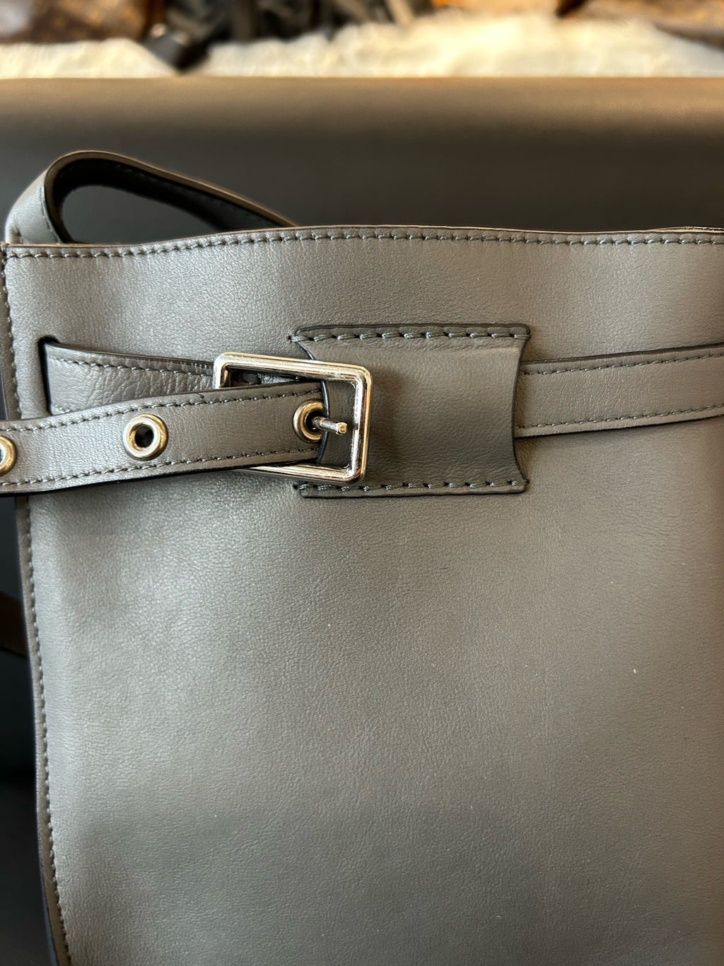 Celine Gray Bucket & Drawstring Bag