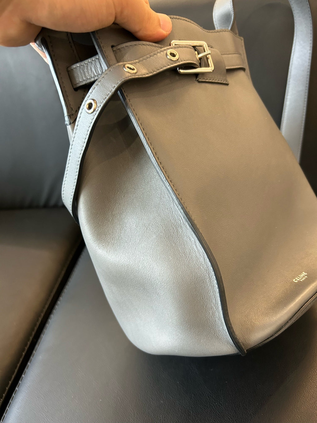 Celine Gray Bucket & Drawstring Bag