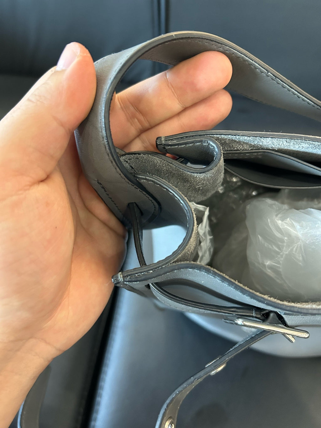 Celine Gray Bucket & Drawstring Bag