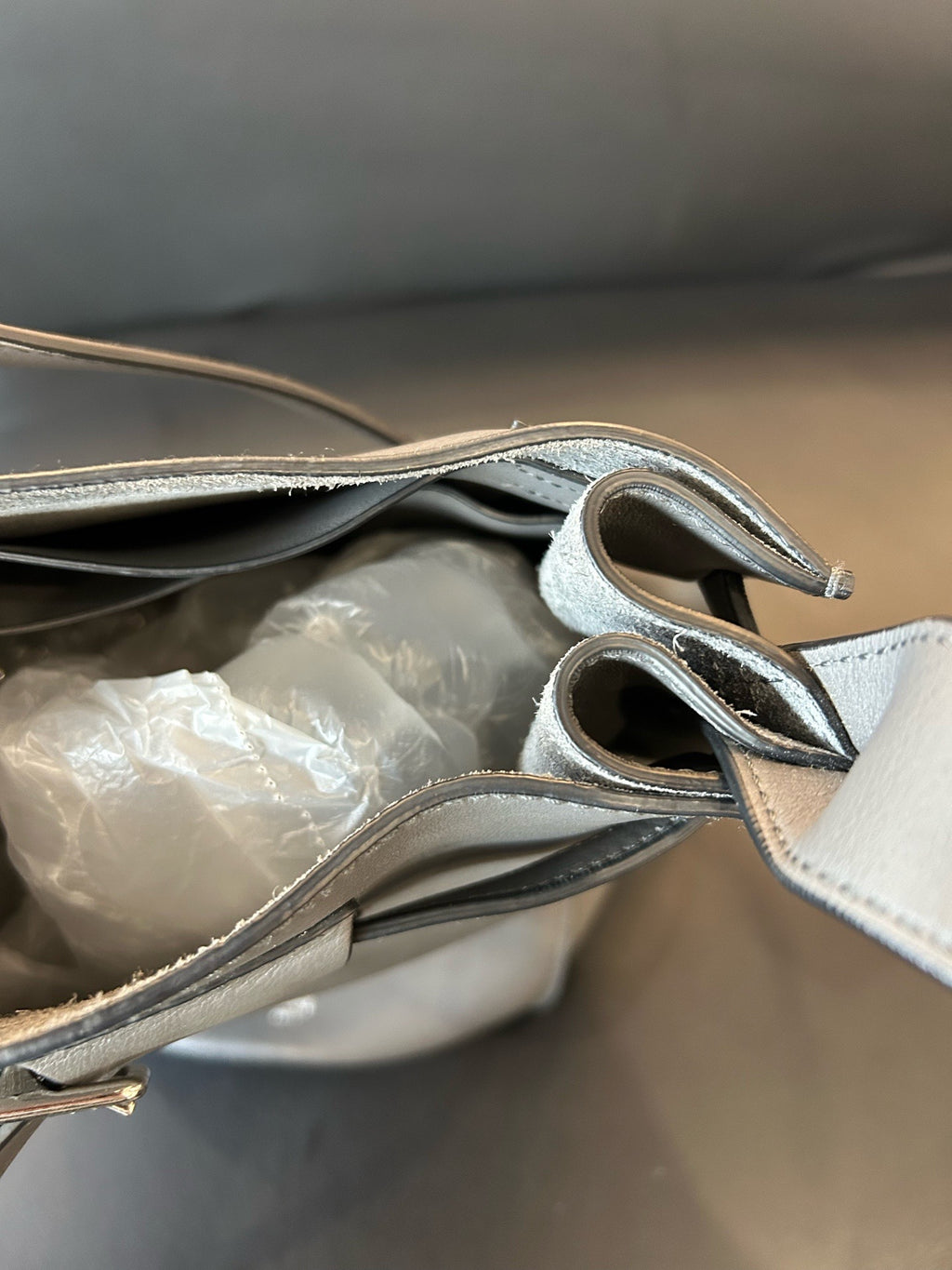 Celine Gray Bucket & Drawstring Bag
