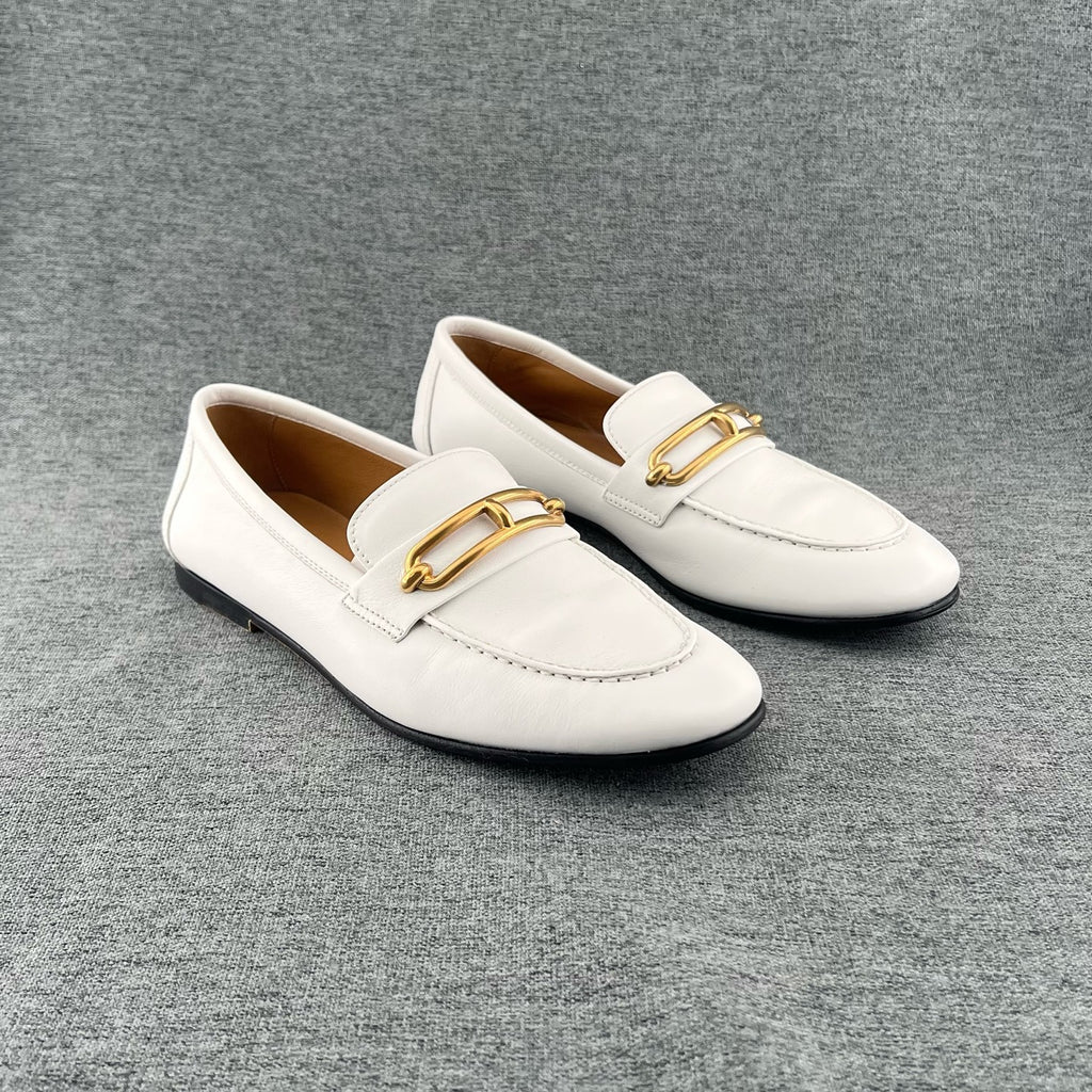 Hermes Metal White Loafers