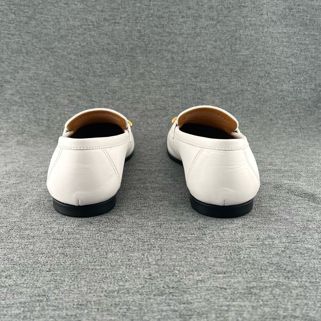 Hermes Metal White Loafers