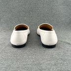 Hermes Metal White Loafers