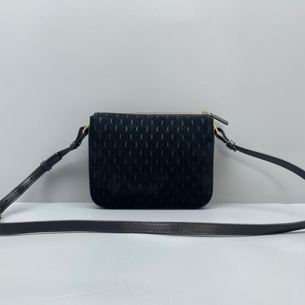 Saint laurent Velvet Black Shoulder Bag