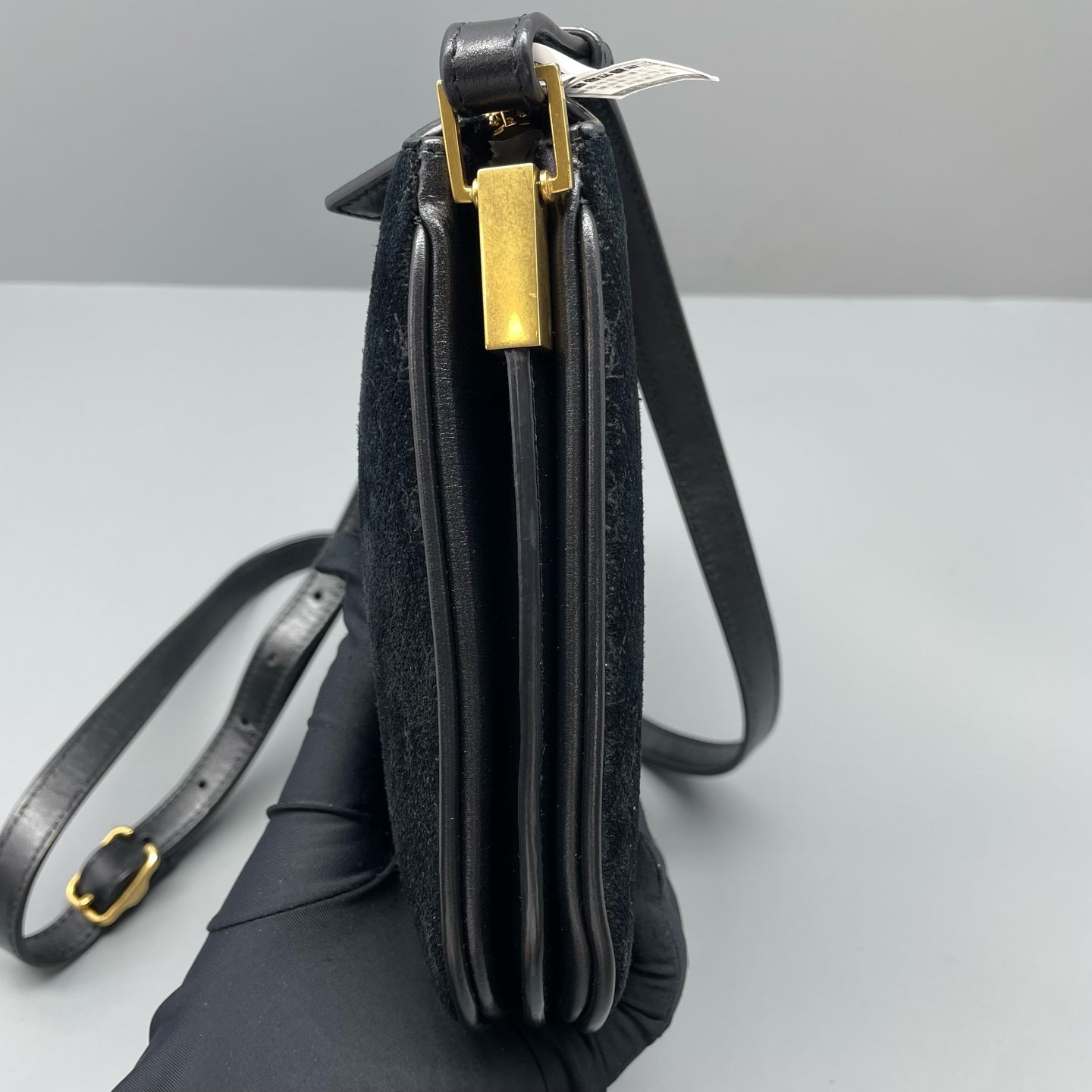 Saint laurent Velvet Black Shoulder Bag