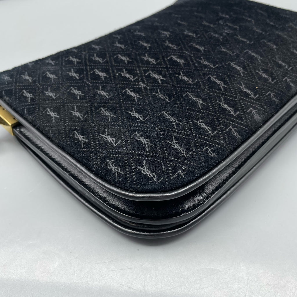 Saint laurent Velvet Black Shoulder Bag