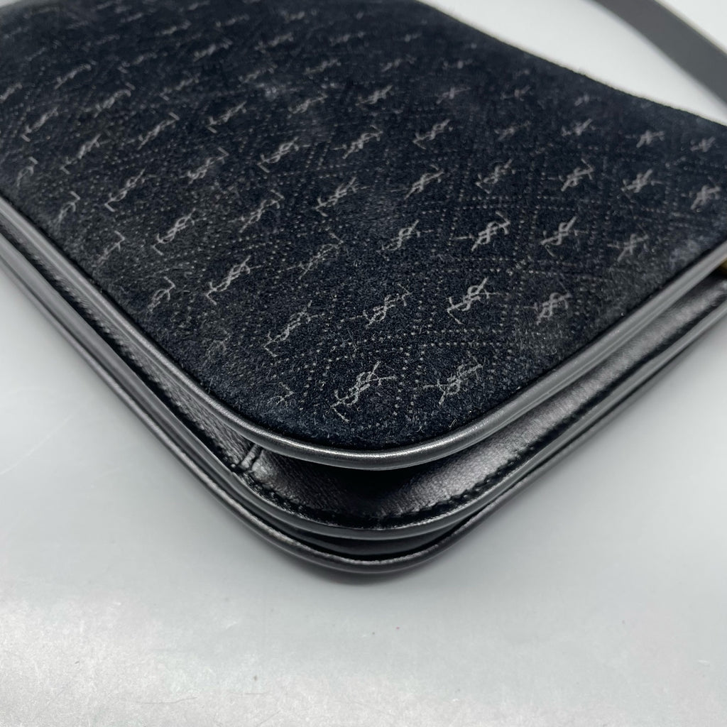 Saint laurent Velvet Black Shoulder Bag