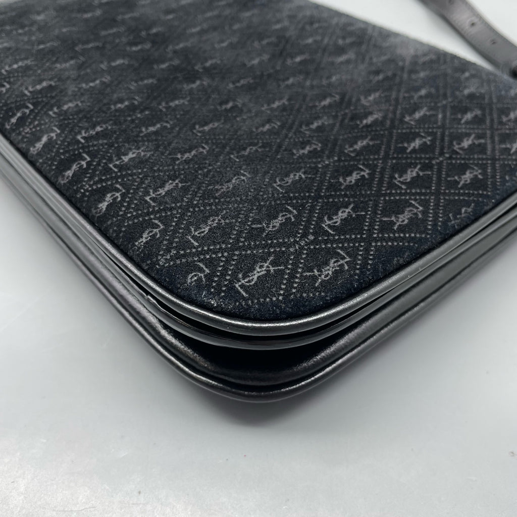 Saint laurent Velvet Black Shoulder Bag
