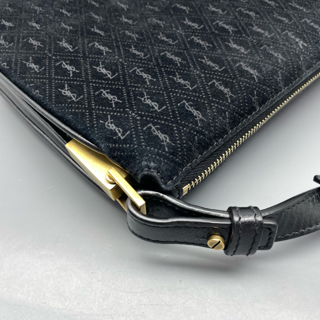 Saint laurent Velvet Black Shoulder Bag