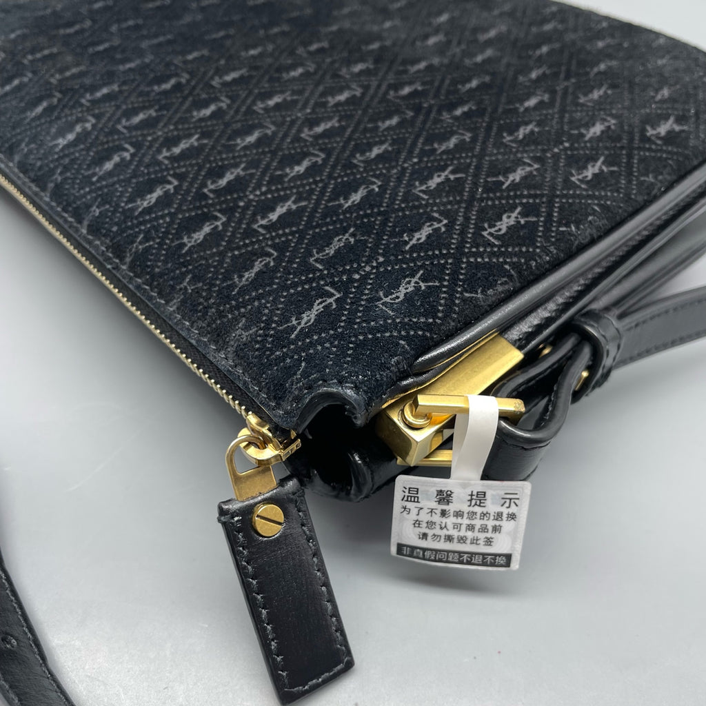 Saint laurent Velvet Black Shoulder Bag